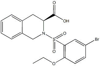 (3S)-2-[(5-bromo-2-ethoxyphenyl)sulfonyl]-1,2,3,4-tetrahydroisoquinoline-3-carboxylic acid,,结构式