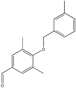 3,5-dimethyl-4-[(3-methylphenyl)methoxy]benzaldehyde,,结构式