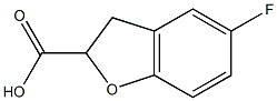 5-fluoro-2,3-dihydro-1-benzofuran-2-carboxylic acid 化学構造式