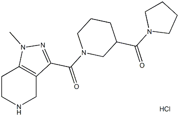 1-methyl-3-{[3-(pyrrolidin-1-ylcarbonyl)piperidin-1-yl]carbonyl}-4,5,6,7-tetrahydro-1H-pyrazolo[4,3-c]pyridine hydrochloride Struktur