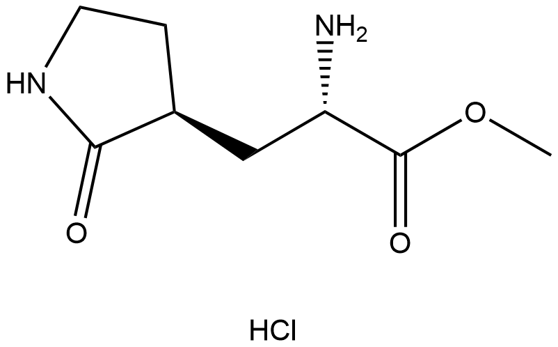 (S)-methyl 2-amino-3-((S)-2-oxopyrrolidin-3-yl)propanoate hydrochloride Structure