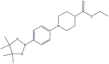 4-Piperidinecarboxylic acid, 1-[4-(4,4,5,5-tetramethyl-1,3,2-dioxaborolan-2-yl)phenyl]-, ethyl ester|4-PIPERIDINECARBOXYLIC ACID, 1-[4-(4,4,5,5-TETRAMETHYL-1,3,2-DIOXABOROLAN-2-YL)PHENYL]-, ETHYL ESTER