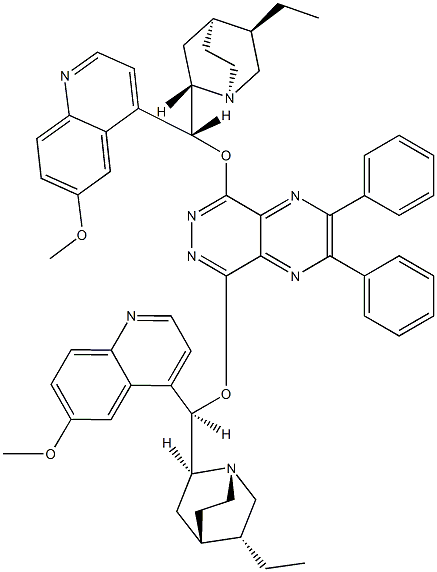 氢化奎宁 5,8-(2,3-二苯基吡嗪并[2,3-D]哒嗪)二醚 结构式
