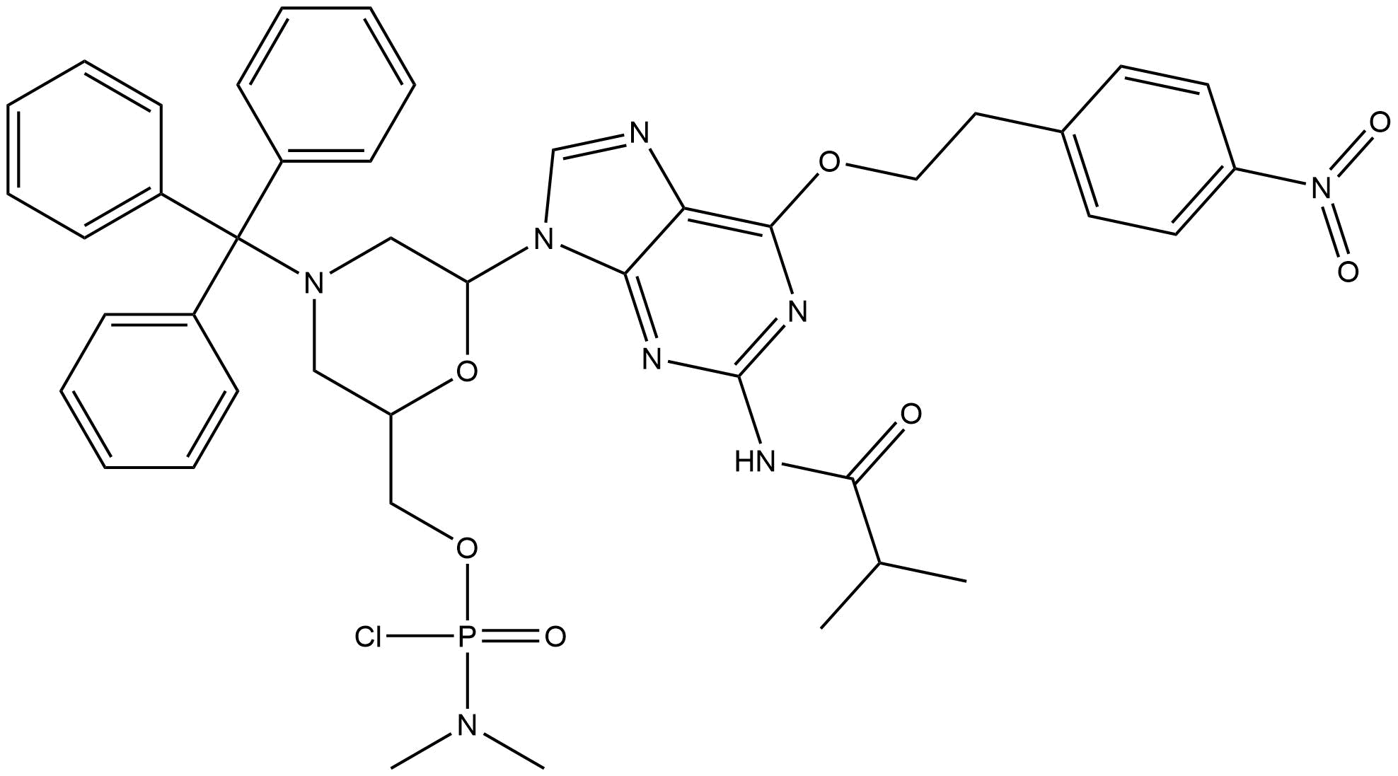 O(6)-NPE-Morpholino G(iBu) succinate, TEA salt 结构式