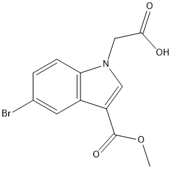 2-(5-bromo-3-(methoxycarbonyl)-1H-indol-1-yl)acetic acid 结构式
