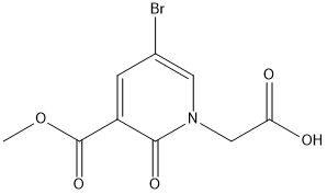 2-(5-bromo-3-(methoxycarbonyl)-2-oxopyridin-1(2H)-yl)acetic acid Struktur