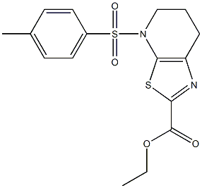 4-(Toluene-4-sulfonyl)-4,5,6,7-tetrahydro-thiazolo5,4-bpyridine-2-carboxylic acid ethyl ester 结构式