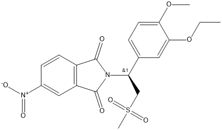 (S)-2-(1-(3-ethoxy-4-methoxyphenyl)-2-(methylsulfonyl)ethyl)-5-nitroisoindoline-1,3-dione Structure
