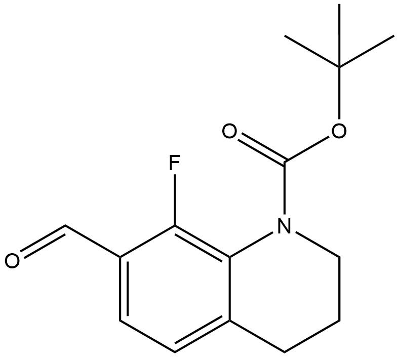 tert-butyl 8-fluoro-7-formyl-1,2,3,4-tetrahydroquinoline-l-carboylate 结构式