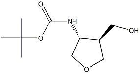 (3R,4S)-(4-Hydroxymethyl-tetrahydro-furan-3-yl)-carbamic acid tert-butyl ester, 2472560-02-2, 结构式