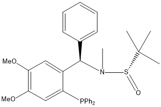 [S(R)]-N-[(S)-[2-(二苯基膦)-4,5-二甲氧基苯基](4-苯基)甲基]-N-甲基-2-叔丁基亚磺酰胺, , 结构式