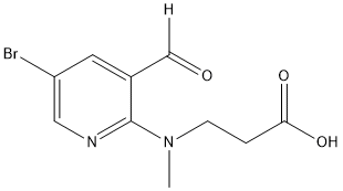 3-((5-bromo-3-formylpyridin-2-yl)(methyl)amino)propanoic acid Structure
