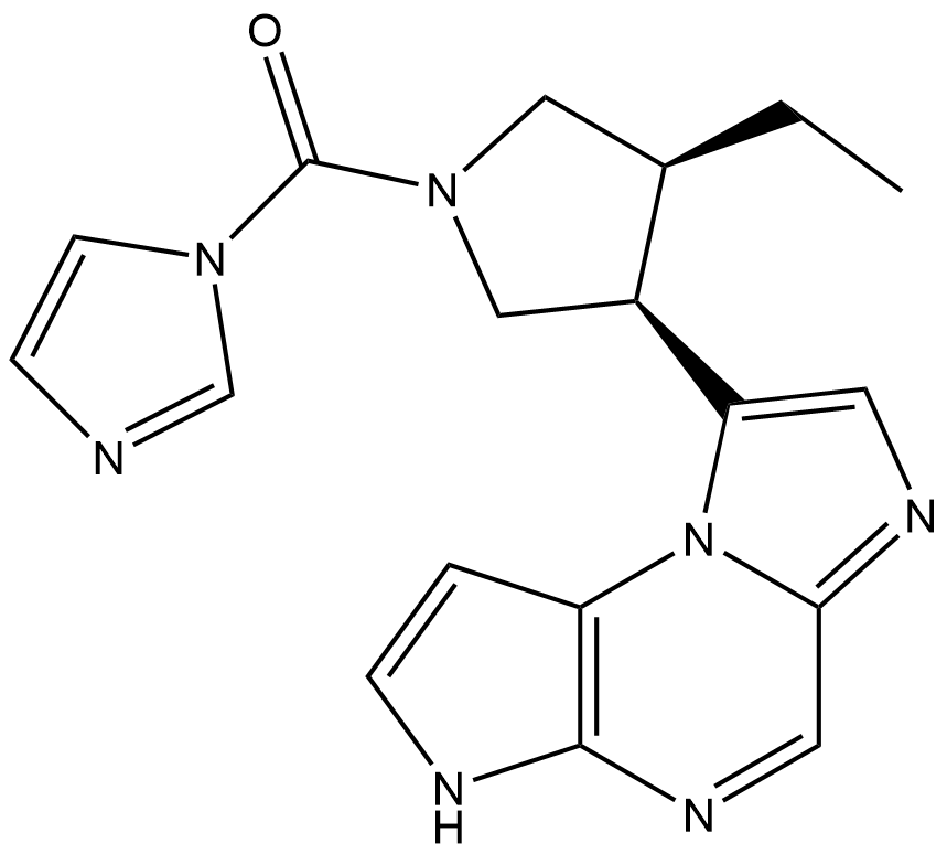 ((3S,4R)-3-ethyl-4-(3H-imidazo[1,2-a]pyrrolo[2,3-e]pyrazin-8-yl)pyrrolidin-1-yl)(1H-imidazol-1-yl)methanone Structure