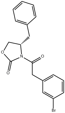 (4S)-3-(3-ブロモフェニルアセチル)-4β-ベンジルオキサゾリジン-2-オン 化学構造式