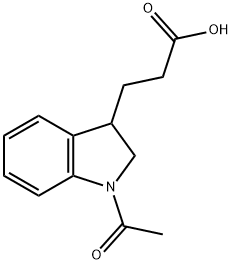 3-(1-acetyl-2,3-dihydro-1H-indol-3-yl)propanoic acid Struktur