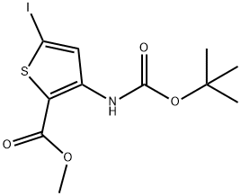 methyl 3-{[(tert-butoxy)carbonyl]amino}-5-iodothiophene-2-carboxylate Struktur