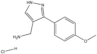 [3-(4-甲氧苯基)-1H-吡唑-4-基]甲胺盐酸盐, 1011404-52-6, 结构式