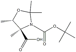 (4R,5S)-2,2,5-トリメチルオキサゾリジン-3,4-ジカルボン酸3-tert-ブチル4-メチル 化学構造式