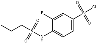 3-fluoro-4-(propane-1-sulfonamido)benzene-1-sulfonyl chloride 化学構造式