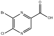 6-bromo-5-chloropyrazine-2-carboxylic acid, 1017604-40-8, 结构式
