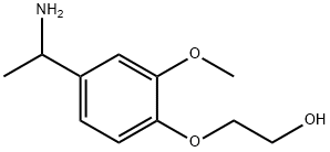 2-[4-(1-aminoethyl)-2-methoxyphenoxy]ethan-1-ol 化学構造式