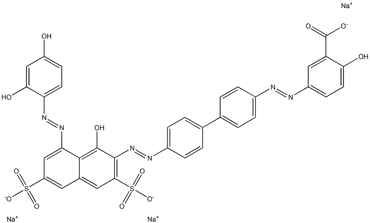 10214-11-6 2-Hydroxy-5-[[4'-[[1-hydroxy-8-[(2,4-dihydroxyphenyl)azo]-3,6-disulfo-2-naphtyl]azo]-1,1'-biphenyl-4-yl]azo]benzoic acid trisodium salt