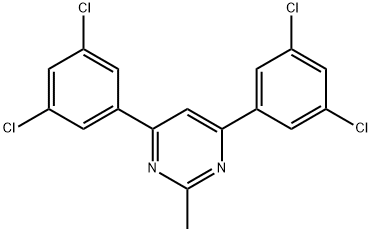 4,6-ビス(3,5-ジクロロフェニル)-2-メチルピリミジン 化学構造式