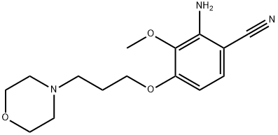 2-amino-3-methoxy-4-(3-morpholin-4-ylpropoxy)benzonitrile Struktur