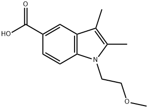 1-(2-甲氧基乙基)-2,3-二甲基-1H-吲哚-5-羧酸,1036442-64-4,结构式