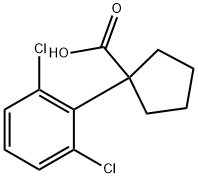 1-(2,6-dichlorophenyl)cyclopentane-1-carboxylic acid 化学構造式