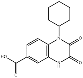 1-cyclohexyl-2,3-dioxo-1,2,3,4-tetrahydroquinoxaline-6-carboxylic acid Structure