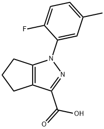 1-(2-fluoro-5-methylphenyl)-1H,4H,5H,6H-cyclopenta[c]pyrazole-3-carboxylic acid 结构式