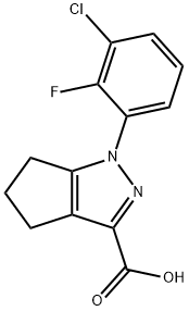 1-(3-chloro-2-fluorophenyl)-1H,4H,5H,6H-cyclopenta[c]pyrazole-3-carboxylic acid,1038738-53-2,结构式