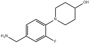 1-[4-(氨基甲基)-2-氟苯基]哌啶-4-醇, 1039892-60-8, 结构式