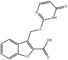 3-{[(4-hydroxypyrimidin-2-yl)sulfanyl]methyl}-1-benzofuran-2-carboxylic acid Structure