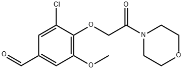 3-chloro-5-methoxy-4-[2-(morpholin-4-yl)-2-oxoethoxy]benzaldehyde Struktur