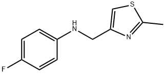 4-氟-N-[(2-甲基-1,3-噻唑-4-基)甲基]苯胺 结构式