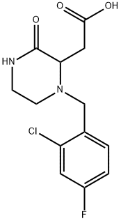 2-[1-(2-chloro-4-fluorobenzyl)-3-oxo-2-piperazinyl]acetic acid 结构式