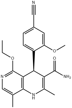 1050477-30-9 1,6-NAPHTHYRIDINE-3-CARBOXAMIDE, 4-(4-CYANO-2-METHOXYPHENYL)-5-ETHOXY-1,4-DIHYDRO-2,8-DIMETHYL-, (4R)-