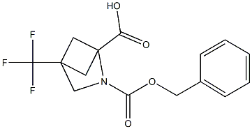 2-[(BENZYLOXY)CARBONYL]-4-(TRIFLUOROMETHYL)-2-AZABICYCLO[2.1.1]HEXANE-1-CARBOXYLIC ACID 化学構造式