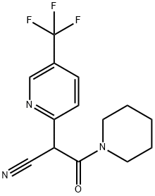3-oxo-3-piperidin-1-yl-2-[5-(trifluoromethyl)pyridin-2-yl]propanenitrile Structure