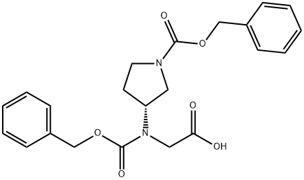 (3s)-3-(Benzyloxycarbonyl-carboxyMethyl-aMino)-pyrrolidine-1-carboxylic acid benzyl ester Structure
