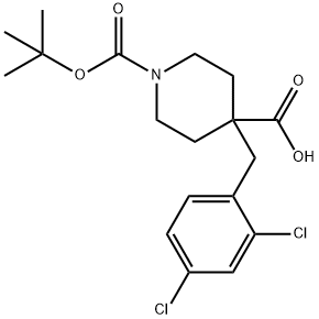 1-BOC-4-[(2,4-DICHLOROPHENYL)METHYL]-4-PIPERIDINECARBOXYLIC ACID Structure