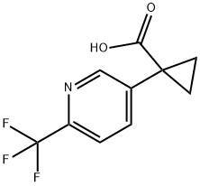 1-(6-(trifluoromethyl)pyridin-3-yl)cyclopropane-1-carboxylic acid Struktur