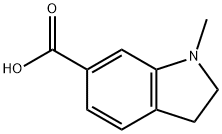 1-メチルインドリン-6-カルボン酸 化学構造式
