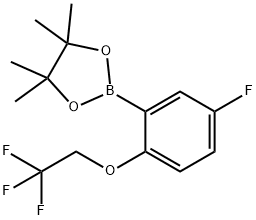 1,3,2-Dioxaborolane, 2-[5-fluoro-2-(2,2,2-trifluoroethoxy)phenyl]-4,4,5,5-tetramethyl-,1079402-39-3,结构式