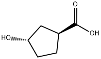 (1S,3S)-3-Hydroxy-cyclopentanecarboxylic acid Struktur
