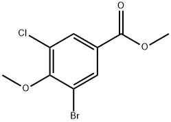 Benzoic acid, 3-bromo-5-chloro-4-methoxy-, methyl ester Structure