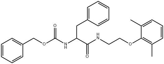 benzyl 1-benzyl-2-{[2-(2,6-dimethylphenoxy)ethyl]amino}-2-oxoethylcarbamate Structure