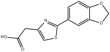 2-[2-(2H-1,3-benzodioxol-5-yl)-1,3-thiazol-4-yl]acetic acid Struktur
